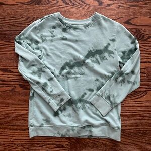Light & dark green tie dye crew neck sweatshirt—medium